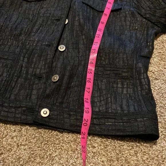 Gorgeous Ruby Rd short black textured 3/4 sleeve jacket (10) EUC! - Picture 11 of 16